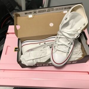 Converse White and Red High-Tops